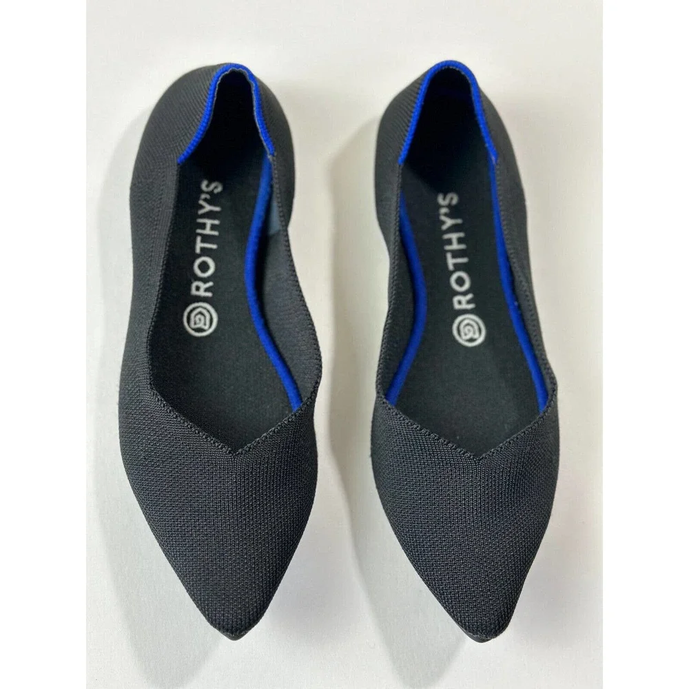 Rothy's The Point Black Solid Textile Ballet Flats Shoes Women's Size 9.5 - Picture 15 of 15